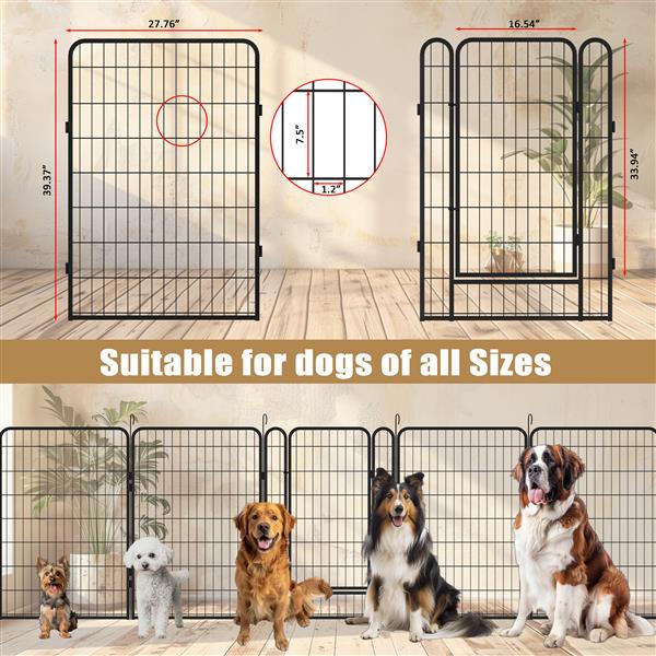 16 Pieces Of Heavy - duty Metal Pet Sports Fence - 5 - CJ