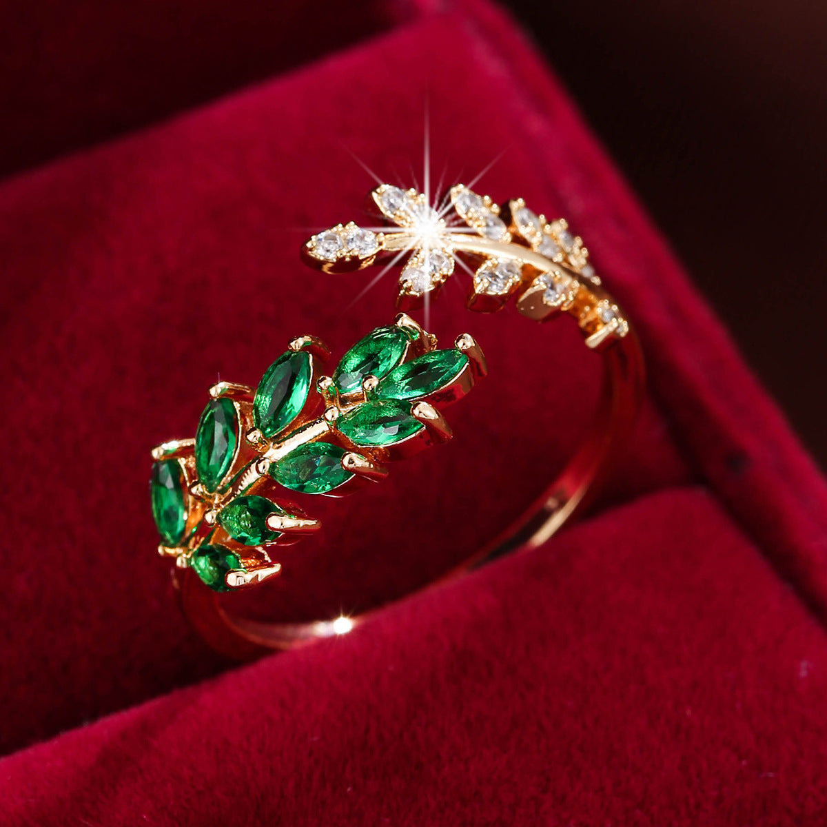 Simple Fashion Creative Leaf Wheat Ring - 0 - CJ