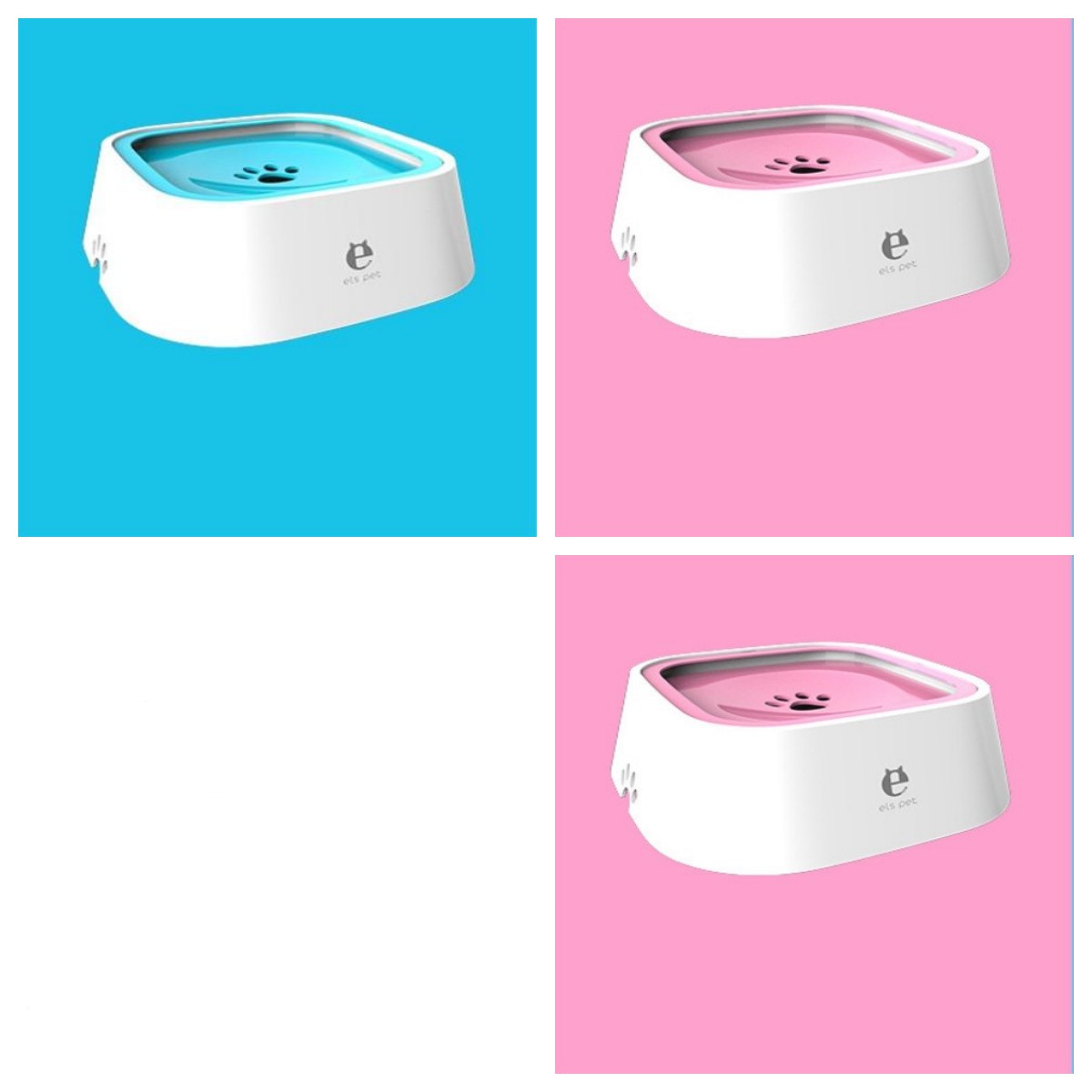 1.5L Cat Dog Water Bowl Carried Floating Bowl Anti - Overflow Slow Water Feeder Dispenser Pet Fountain ABS&PP Dog Supplies - 0 - CJ - 1Blue2Pink - CJGY102545414NM