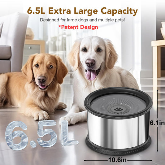 Stainless Steel Large Capacity Pet Non - slip Splash - proof Water Bowl - 0 - CJ