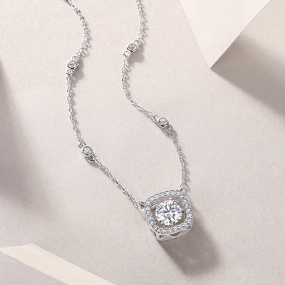 1Sweet - A Fashionable And Luxurious Diamond Jewelry Pendant Set With 1 - carat Moissanite S925 Sterling Silver And Platinum Plating Prohibit TikTok sales - 5 - cjdropshipping