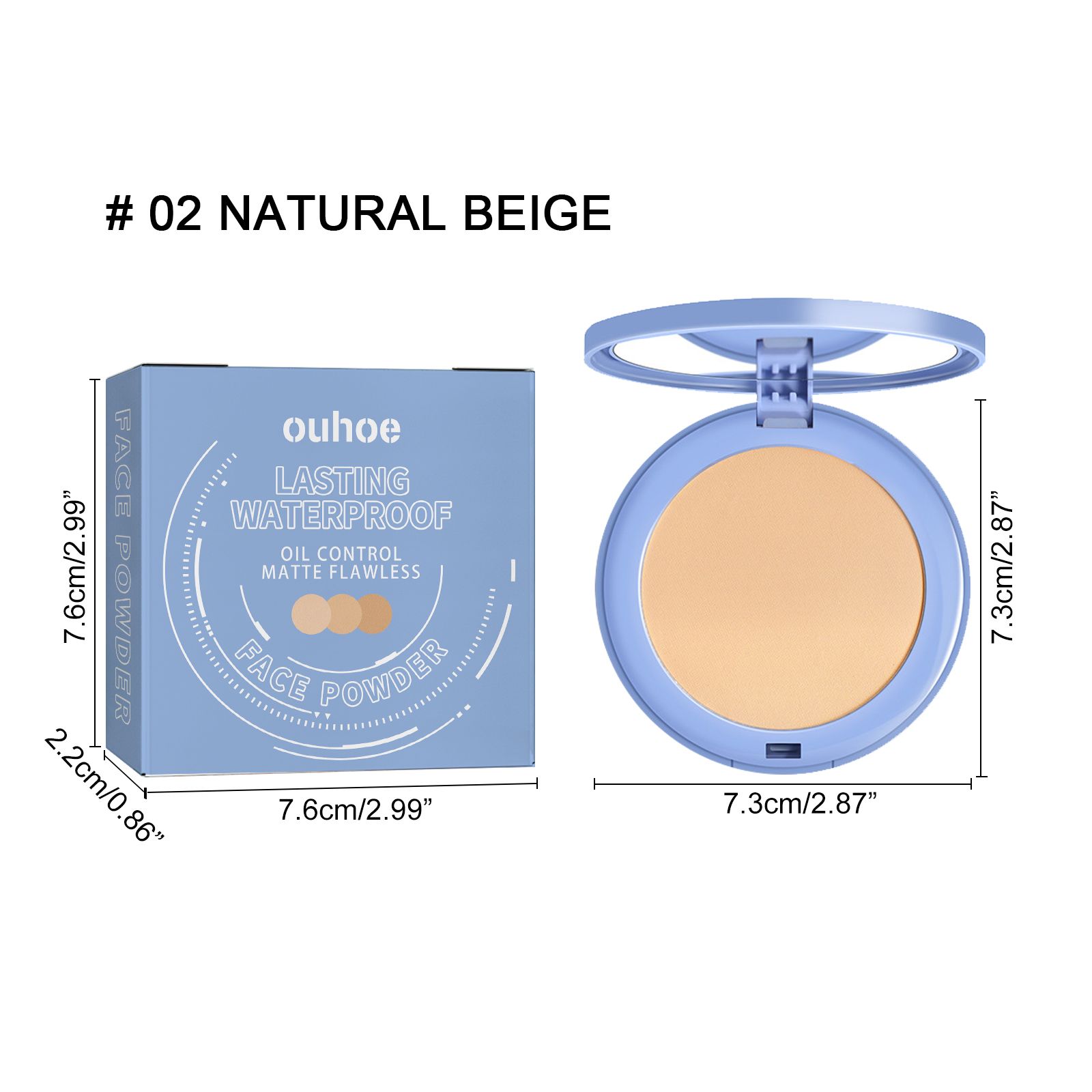 OUHOE Long - lasting Finishing Compact - Flawless, Long - wearing, Non - transferable, Easy To Touch - up, Natural, Lightweight, And Breathable Setting Powder - 5 - CJ