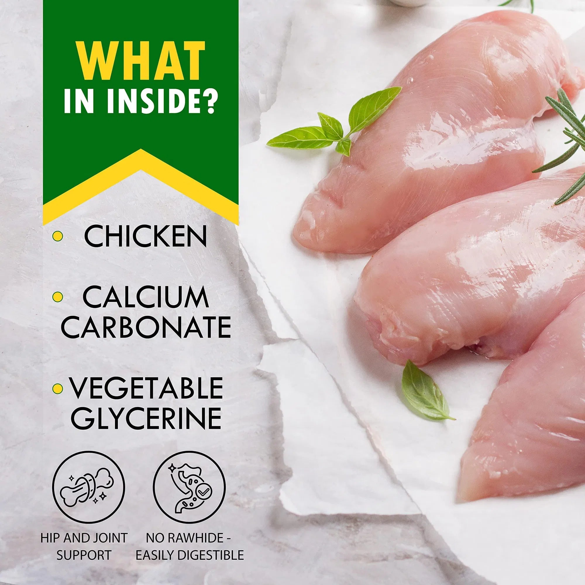 Dog Calcium Bones Wrapped Chicken & Rawhide Free Chew Treats Pet Healthy Dried Snacks Grain Free Organic Meat Chews For Training Small Large Dogs - 5 - CJ