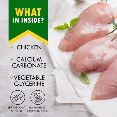 Dog Calcium Bones Wrapped Chicken & Rawhide Free Chew Treats Pet Healthy Dried Snacks Grain Free Organic Meat Chews For Training Small Large Dogs - 5 - CJ