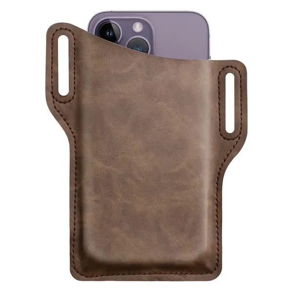 Men Cell Phone Belt Pack Bag Loop Waist Holster Pouch Case Leather Wallet Cover - 5 - CJ