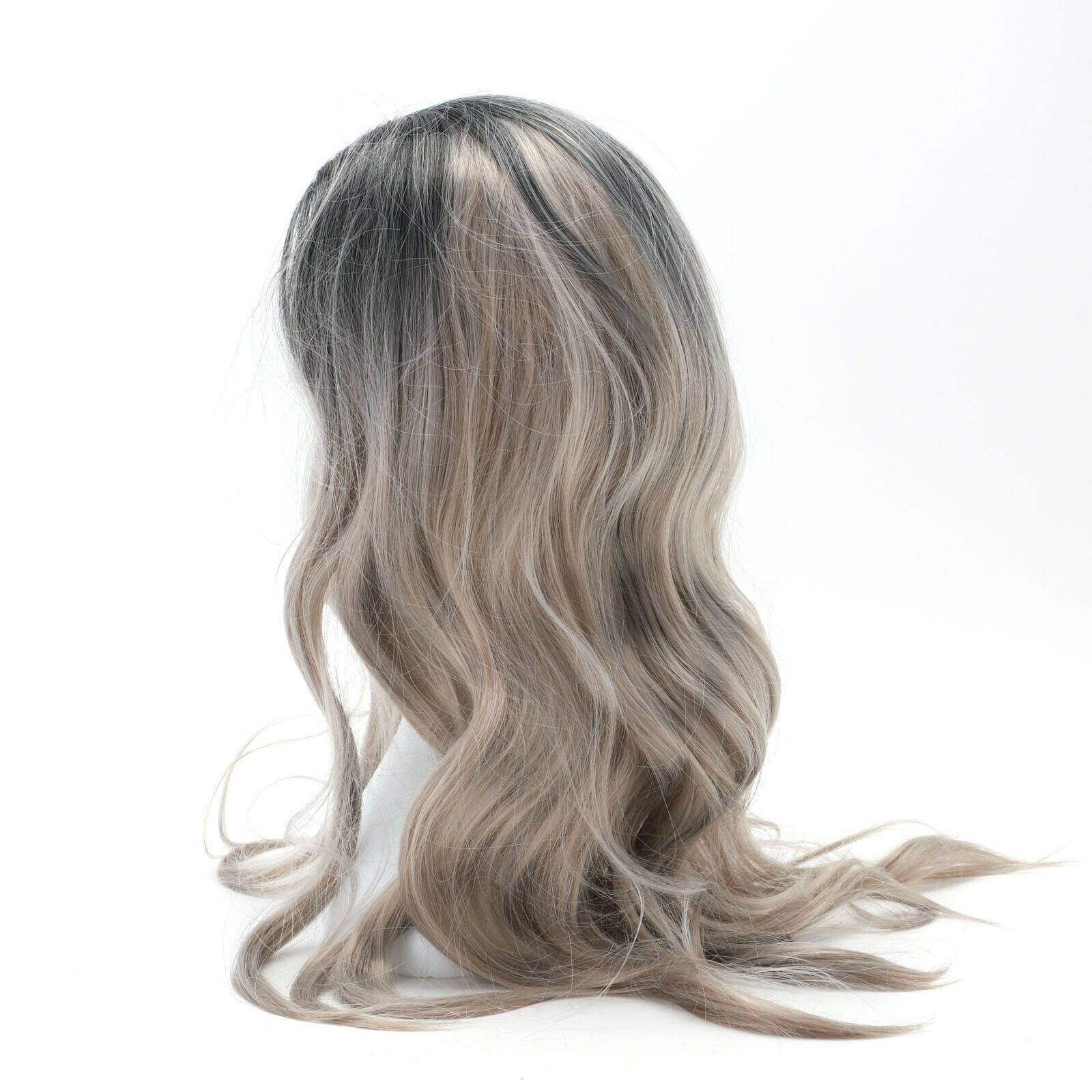 Brown Gold Blonde Long Wavy Wig Synthetic Curly Hair Cosplay Fashion - 5 - CJ