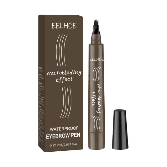 EELHOE Quad Wild Water Eyebrow Pencil Shape Eyebrow Waterproof Sweatproof Fill - in Eyebrow Natural Volume Multi - Color - 5 - CJ
