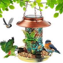 Solar Bird Feeder For Outdoors Hanging, Metal Wild Bird Feeder For Cardinals Solar Garden Lantern With S Hook As Gift For Bird Lovers - 5 - CJ