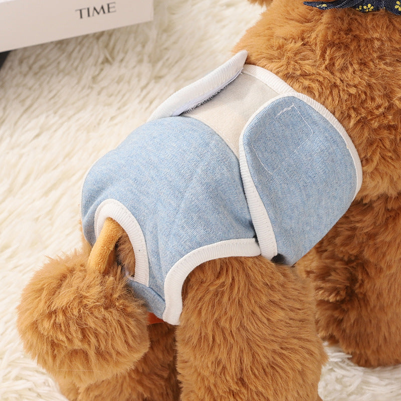 Dog Physical Safety Pants Comfortable Breathable Pure Cotton - 0 - CJ - Light Blue - XL Waist 34 40cm - CJGD176966908HS