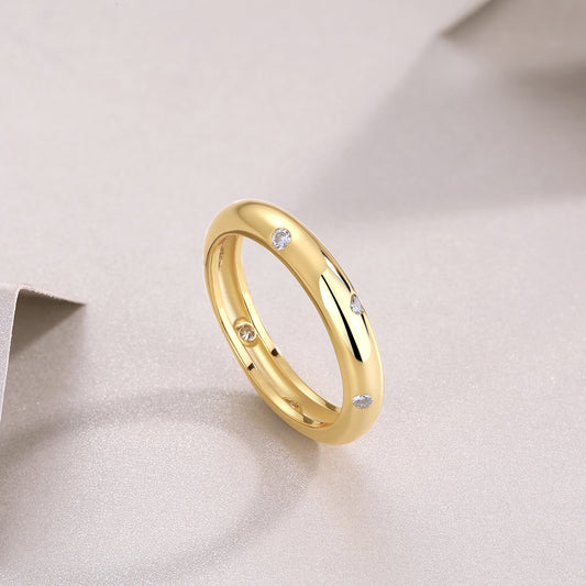 1Starry Diamond Ring Wedding Ring Luxury Fashion Moissanite Silver Ring Prohibit TikTok sales - 5 - CJ