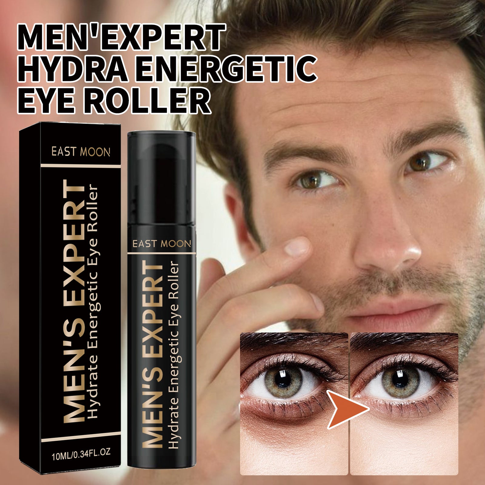 East Moon Men's Hydrating Energizing Eye Roller Firming And Lifting To Reduce Fine Lines And Dark Circles Under Eye Bags - 5 - CJ