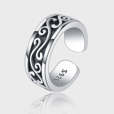 Retro Dark Thorn Ring Men's Sterling Silver - 4 - https://x.com/titan_prim62775J