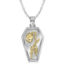 Gold Rose Tag Necklace S925 Sterling Silver Plated 14K Gold - 4 - CJ