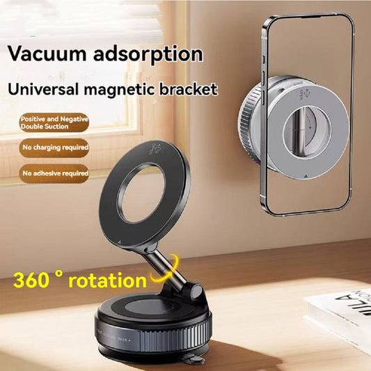 Magnetic Phone Holder With Vacuum Suction Foldable Adjustable Car Mount Magnetic Bracket Suction Nonslip For Busy Commuters - 0 - CJ