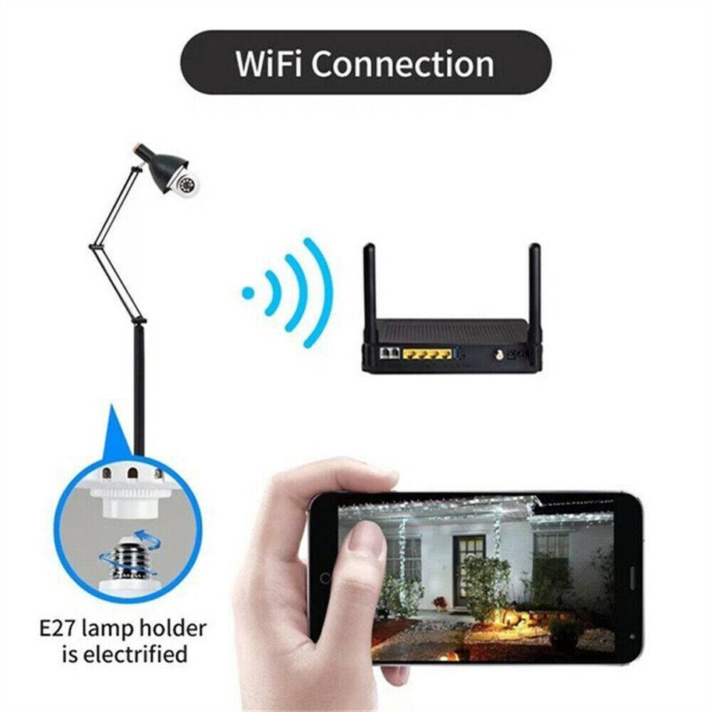 IR E27 Light Bulb Camera 1080P HD Wireless Wifi Smart Home Security Camera - 5 - CJ