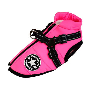 Pet Warm Dog Cotton - padded Clothes Fleece - lined Thickened Reflective Gallus - 0 - CJ