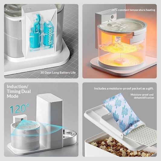 Wireless Thermostatic Cat Water Dispenser With 2 - in - 1 Drinking Feature - 0 - CJ