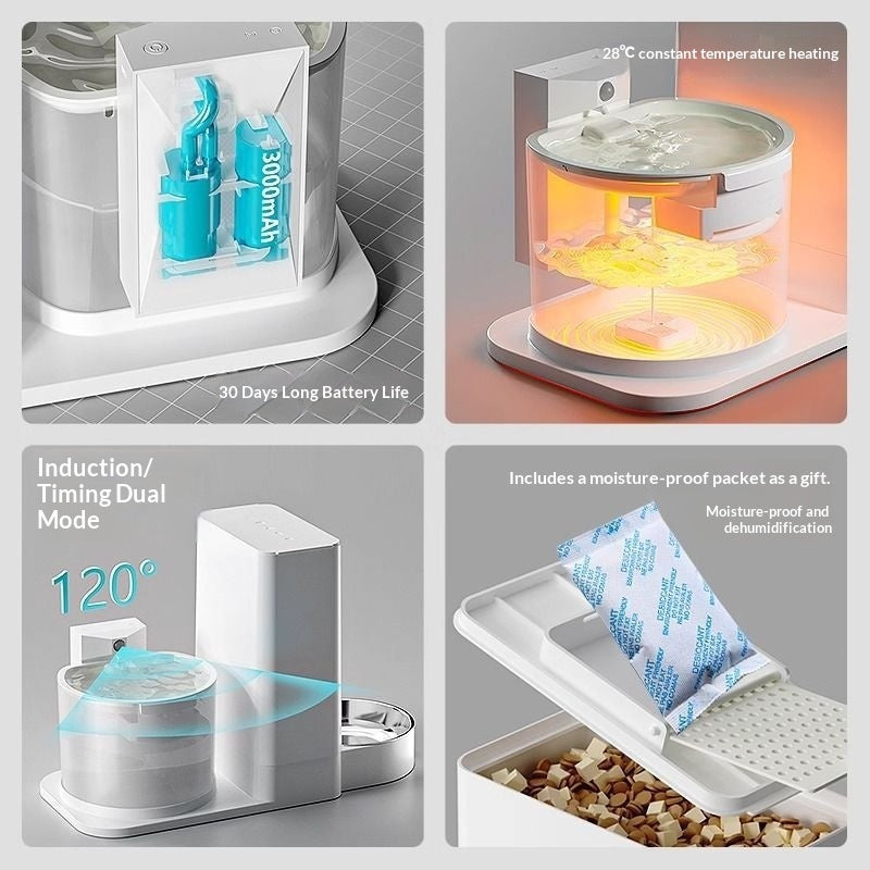 Wireless Thermostatic Cat Water Dispenser With 2 - in - 1 Drinking Feature - 0 - CJ