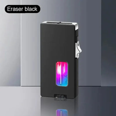 With Soft Fire/Jet Flame - Dual Fire Adjustable Lighter, Creative Wheel Side Pressure Ignition Dual Flame Lighter, Metal Body, Windproof Blue Flame, Window With Visual Fuel Tank, Suitable For Outdoor - 5 - cjdropshipping