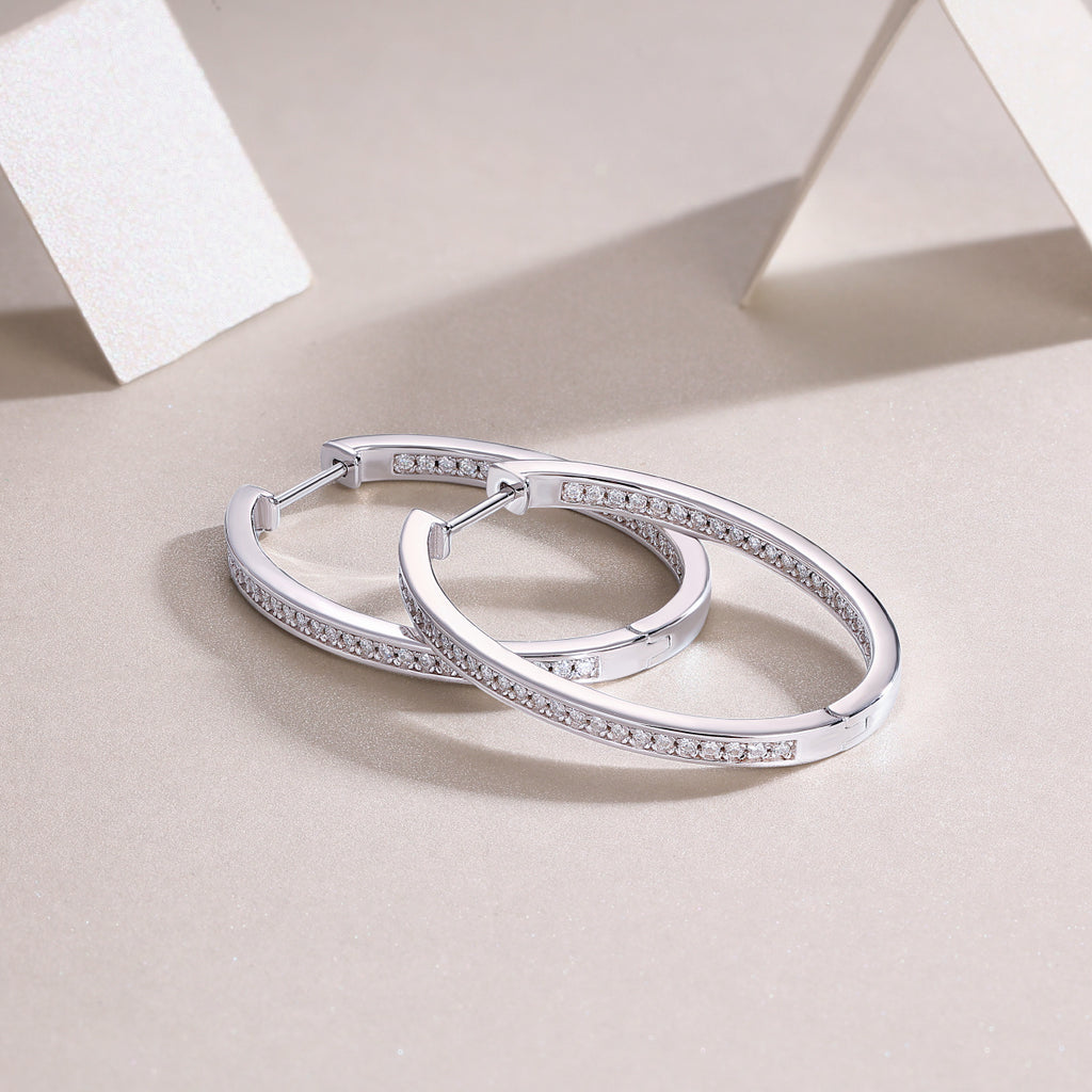 Born Female Master Luxury Fashion Diamond Earrings Stud Inlaid With Mosan Diamond Silver Jewelry