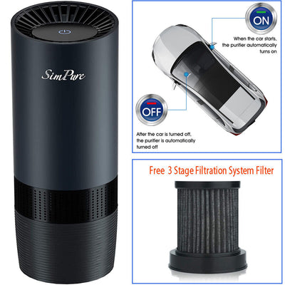 Room Car Air Purifier Cleaner HEPA Filter Remove Odor Dust Mold Home Allergies - 5 - CJ