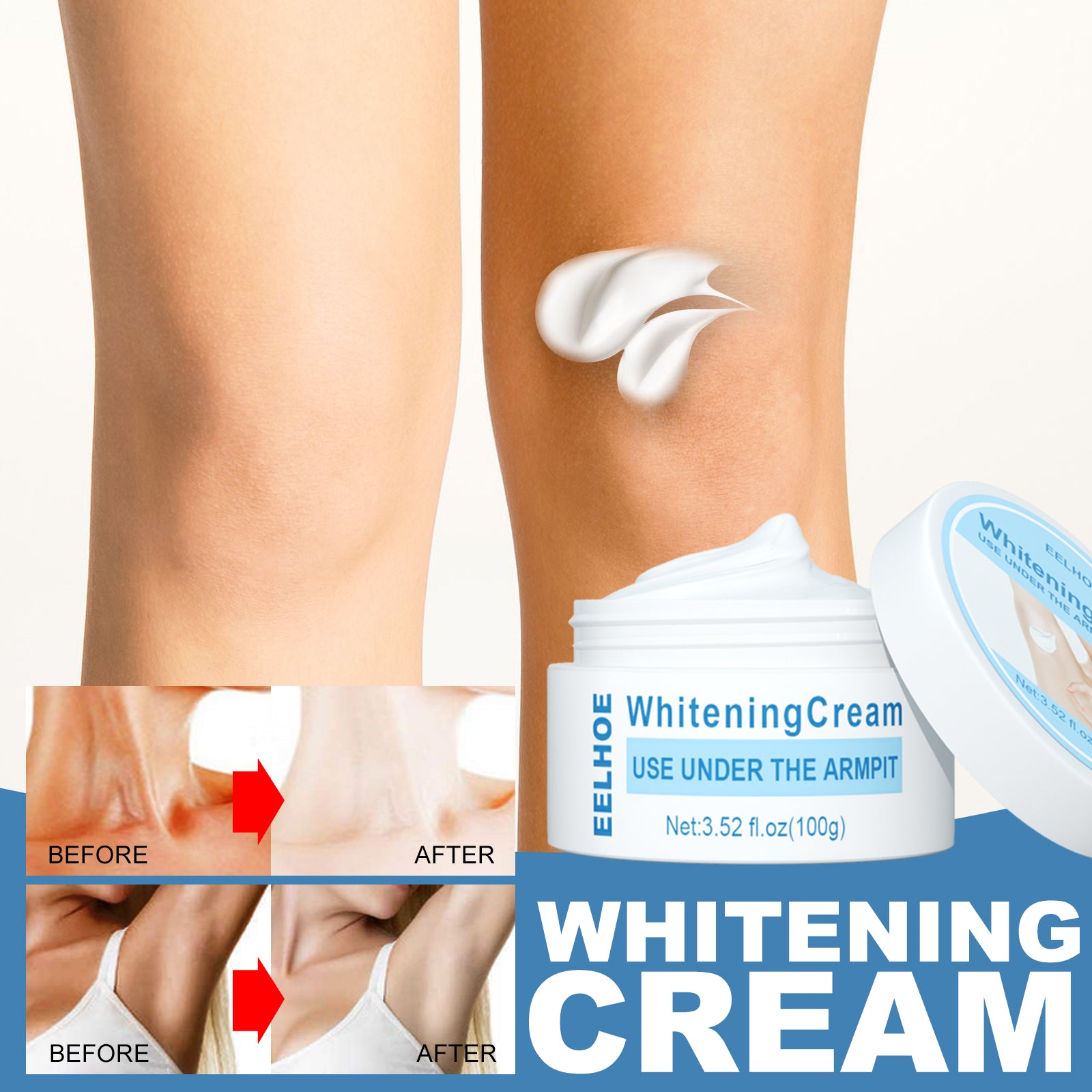 EELHOE Beauty Cream, Neck And Back Legs And Elbows Refreshing And Smooth Remove Stains Moisturize Skin Underarm Whitening Cream - 5 - CJ