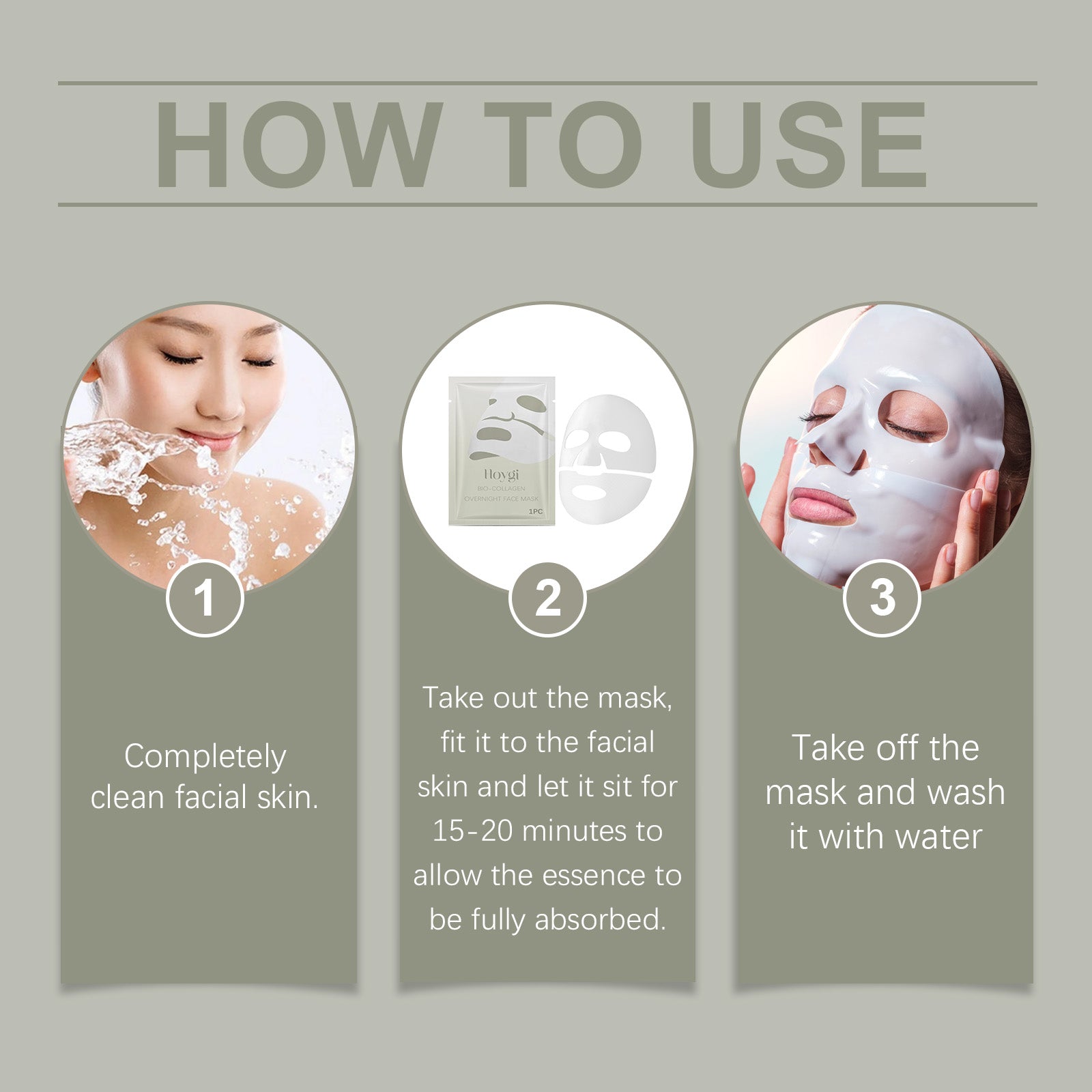 Hoygi Collagen Moisturizing Mask (Bag) Firming Skin Care Moisturizing Hydrating And Nourishing Facial Lifting Care Mask - 5 - CJ