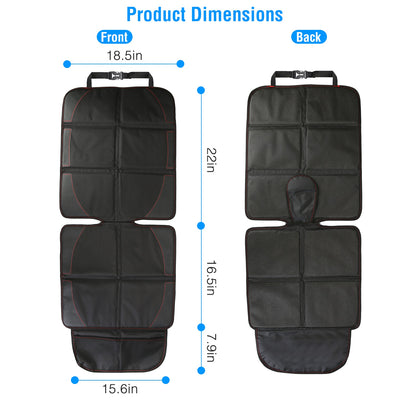 2 Packs Car Seat Protector Cushion Mat Pad With Thick Padding Protector For Child Baby Car Seat Mesh Pockets - 5 - CJ