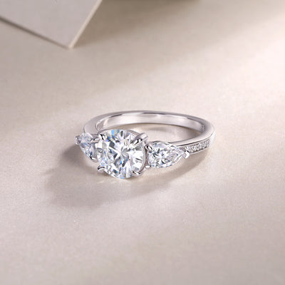 1Large Diamond Ring Luxury Fashion Set Moissanite Silver Ring Prohibit Tk Sales - 5 - CJ