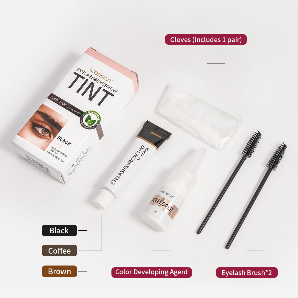 ICONSIGN Eyelash Eyebrow Dye Tint Kit Brow Lamination Mascara Lift Tinting Tattoo Dye Eyes Makeup Tools - 5.0 - CJ
