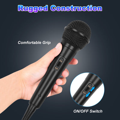1Pc Handheld Wired Microphone Cardioid Dynamic Vocal Mic With On Off Button 13ft Cable 6.35 Mm Jack For Speaker Karaoke Ampilifier Mixer Professional Studio Live Performance - 5 - CJ