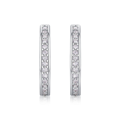 1Highlight - S925 Moissanite Sterling Silver Earrings With Platinum - plated Stud Earrings, Fashionable, Trendy And Affordable Diamond Jewelry Prohibit Tk Sales - 5 - cjdropshipping