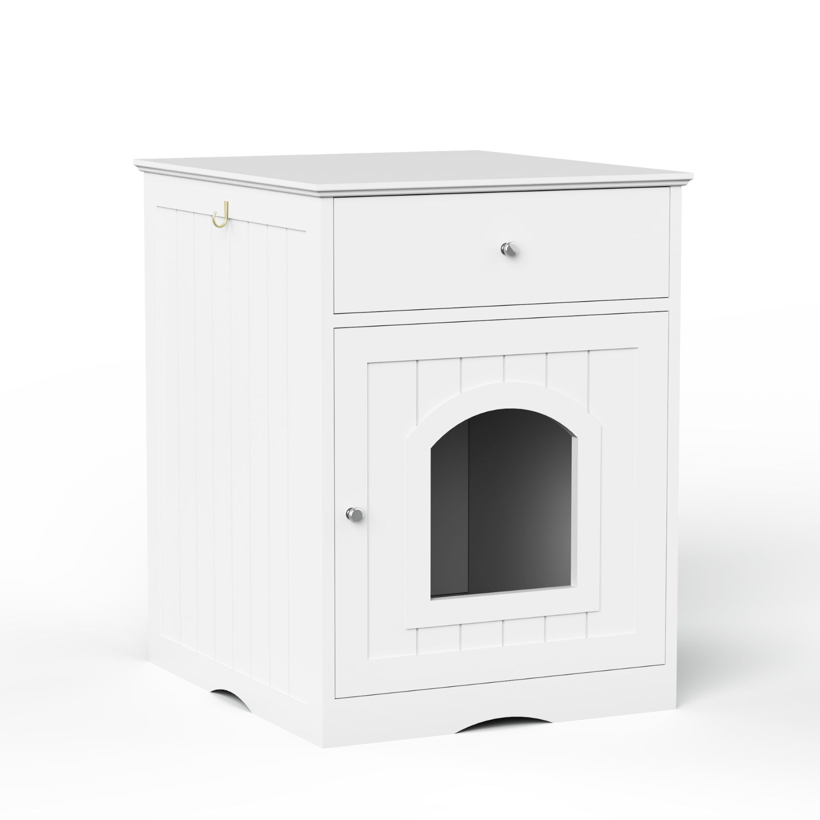 Wooden Pet House Cat Litter Box Enclosure, Side Table, Indoor Crate - 5 - CJ