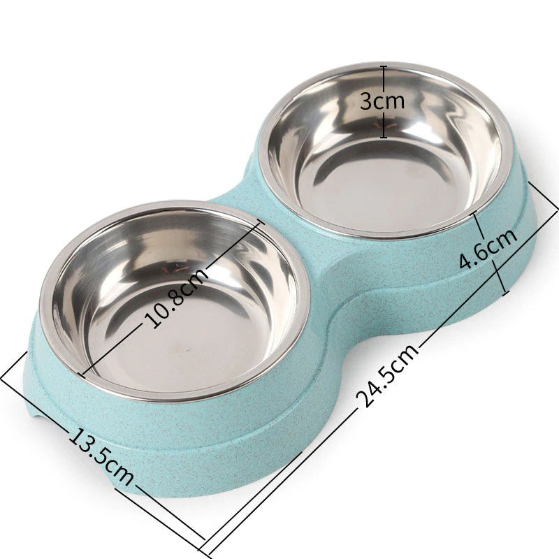 Double Pet Bowls Dog Food Water Feeder Stainless Steel Pet Drinking Dish Feeder Cat Puppy Feeding Supplies Small Dog Accessories - 5 - CJ