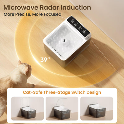 Wireless Charging Battery Driven 304 Stainless Steel Cat Automatic Induction Pet Water Fountain - 5 - CJ
