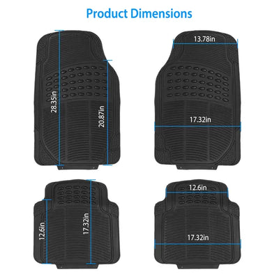 4Pcs Automotive Floor Mats Front And Rear PVC Rubber Floor Mats Heavy Duty Drive Vehicle Car Mats With Trimmable Design Fit Most Cars SUVs Trucks - 5 - cjdropshipping