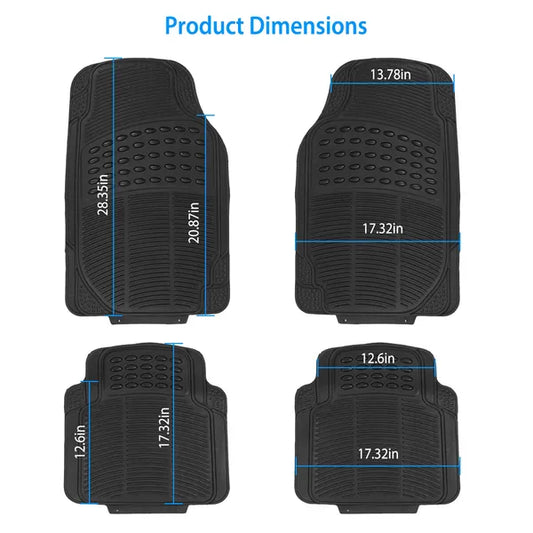 4Pcs Automotive Floor Mats Front And Rear PVC Rubber Floor Mats Heavy Duty Drive Vehicle Car Mats With Trimmable Design Fit Most Cars SUVs Trucks - 5 - cjdropshipping