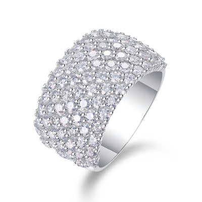 1Multiple Row Diamond Wide Rings, Moissanite Rings, Luxury Fashion Silver Rings Prohibit TikTok sales - 5 - CJ