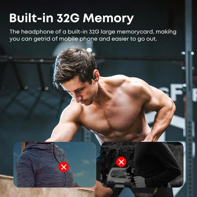 IPX8 Waterproof Headset Swimming Bluetooth Headphones With 32G TF Card Sports Wireless Earbuds Stereo Bone Conduction Earphone - 5 - CJ