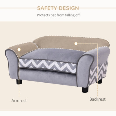 PawHut Dog Sofa Bed For XS - Sized Dogs, Cat Sofa With Soft Cushion, Pet Chair Lounge With Washable Cover, Removable Legs, Wooden Frame - 5 - cjdroshippping