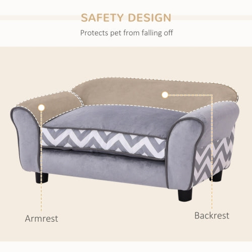 PawHut Dog Sofa Bed For XS - Sized Dogs, Cat Sofa With Soft Cushion, Pet Chair Lounge With Washable Cover, Removable Legs, Wooden Frame - 5 - cjdroshippping