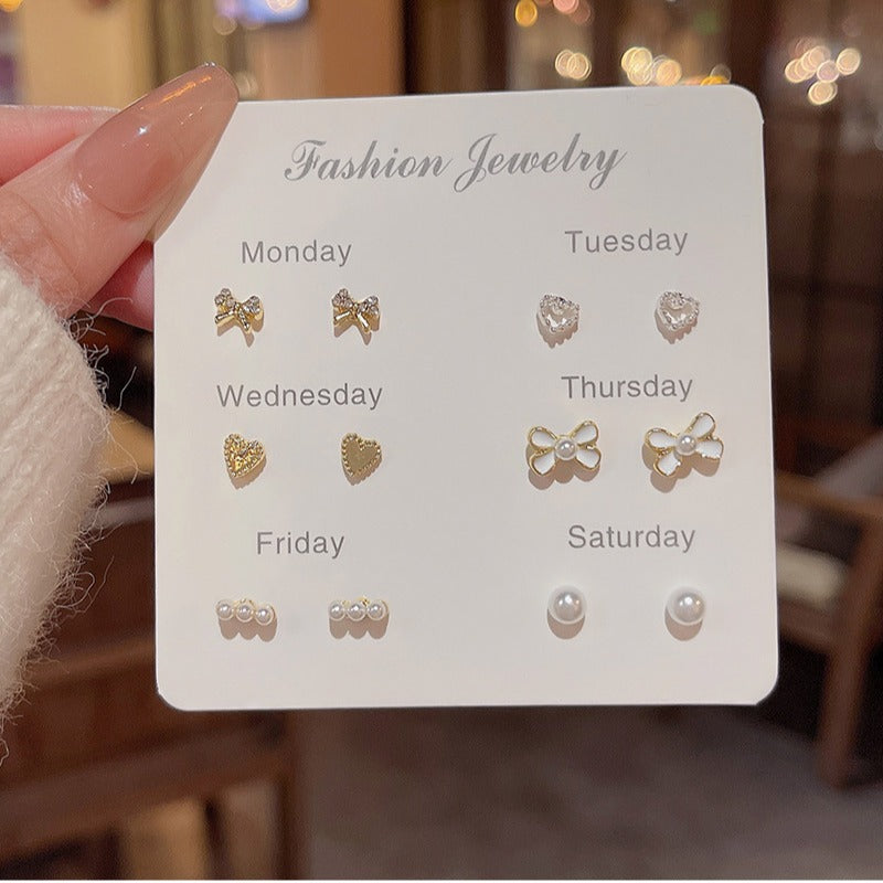 6 - piece Set Of High - end And Simple Stud Earrings - 5 - CJ