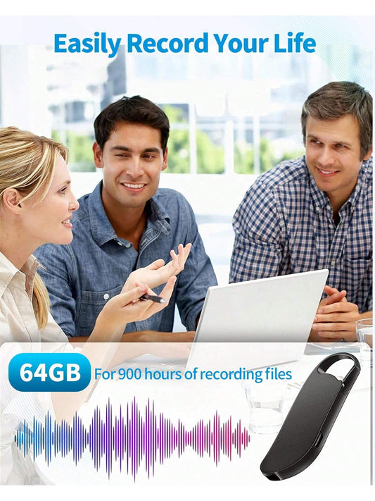 64GB Digital Voice Recorder, USB C Interface, Voice Activation And Noise Reduction, Suitable For Lectures, Meetings, Interviews, 900 Hours Of Large Capacity, Metal Casing - 5 - CJ