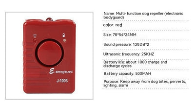 Ultrasonic Dog Dispeller Anti - dog Bite Personal Alarm Flashlight - 0 - CJ
