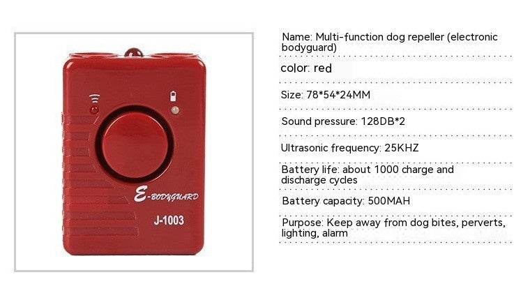 Ultrasonic Dog Dispeller Anti - dog Bite Personal Alarm Flashlight - 0 - CJ