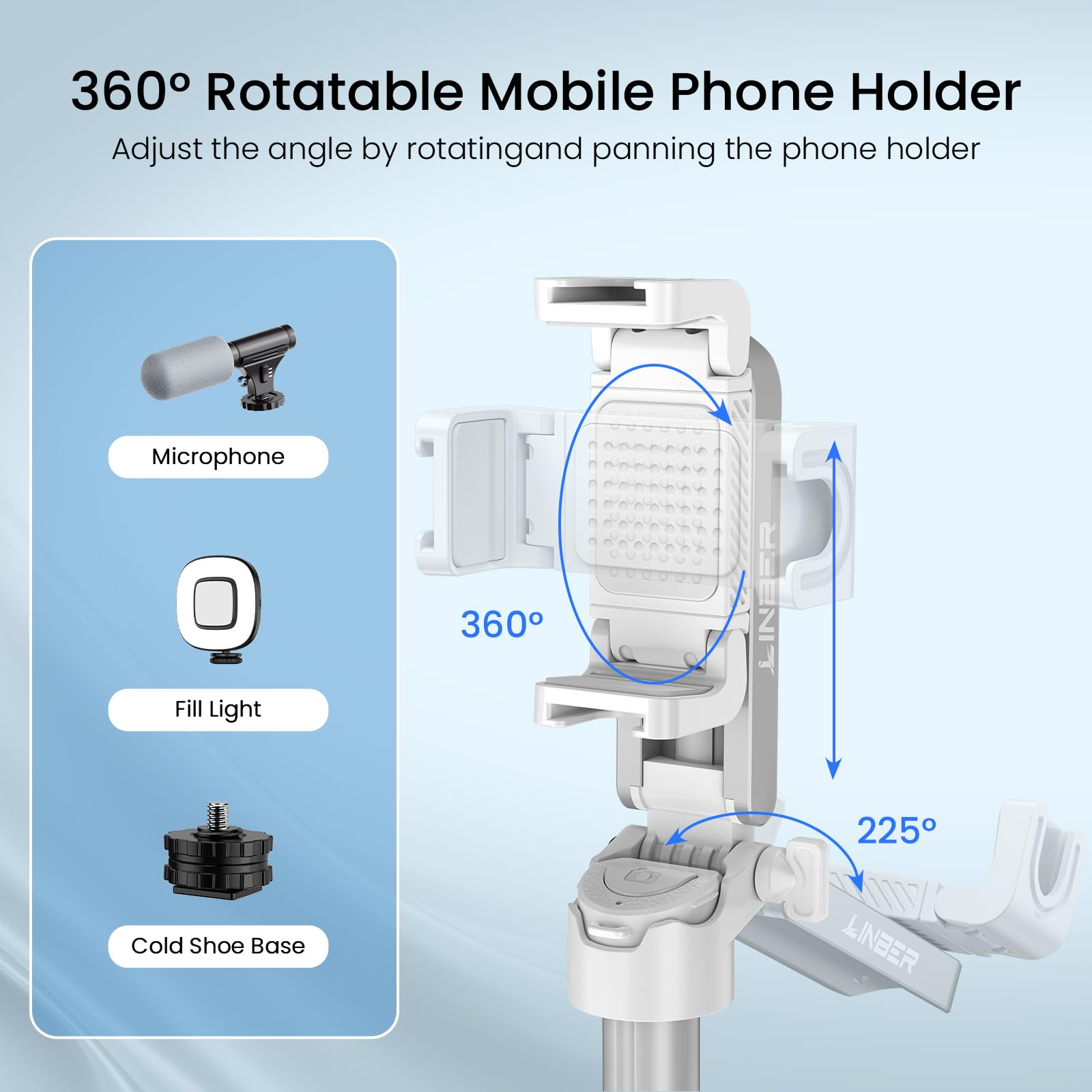 Phone Selfie Tripod Small With Romote - 3 In 1 Cell Phone Tripod Stick 4 Sections Extenable Foldable Pocket Size 2 Cold Shoe Mount 360 Degree Rotation 33ft Remote Control For Phone Smartphone - 5 - CJ