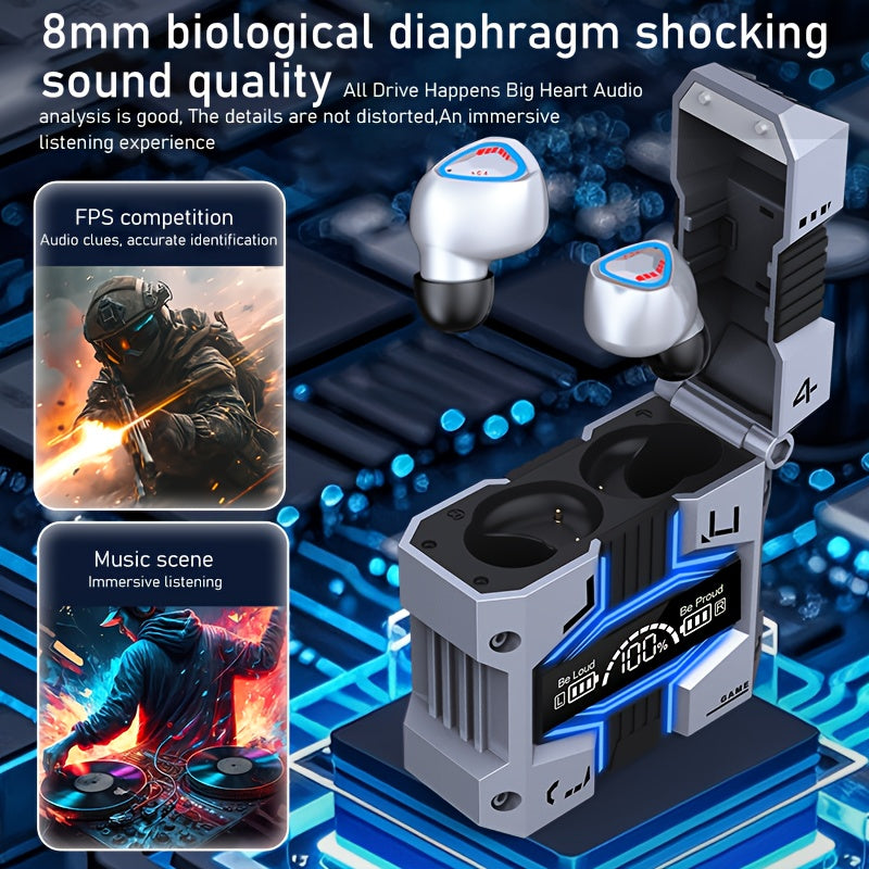 True Wireless Earbuds With ENC, Bluetooth 5.3, IPX7 Waterproof, 120 Hours Long Battery Life With Built-in Mic, Compatible With IOS & Android Devices Silver