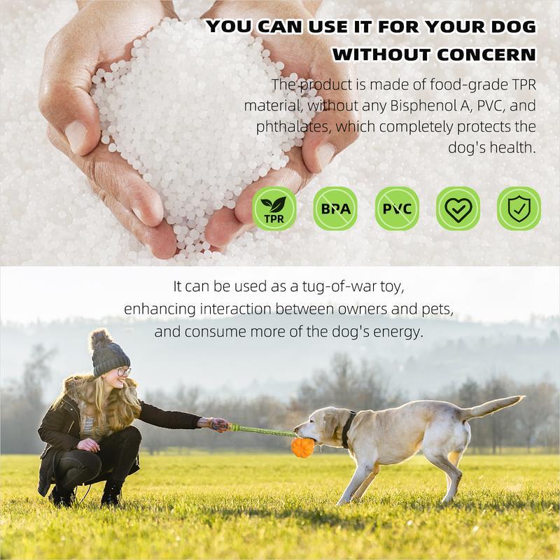 PROKEl Dog Rope Fetch Exercise ToyforMedium  Large Aggressive Chewers BreedDogsChew Interactive Toys Training Tug Of WarBallsindoor And Outdoor Halloween Dogtoyorange Plain Indestructible Dogtoy Super
