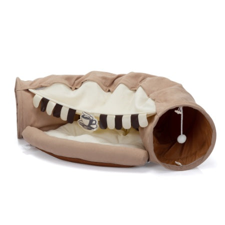 Cat's Telescopic Tunnel Cushioned Bed Pet Nest Teasing Balls Zipper Connection Feline Supplies - 5 - CJ