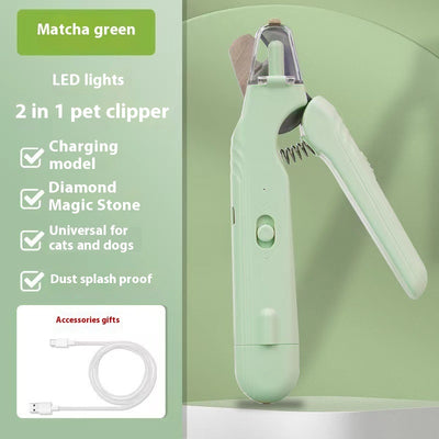 2 In 1 Pet Nail Clippers With Led Light Dog Cat Special Blood Line Scissors Multifunction Animals Paw Nail Trimmer Pet Supplies - 0 - CJ